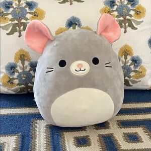 Squishmallows Gray and Pink Mouse Stuffed Animal